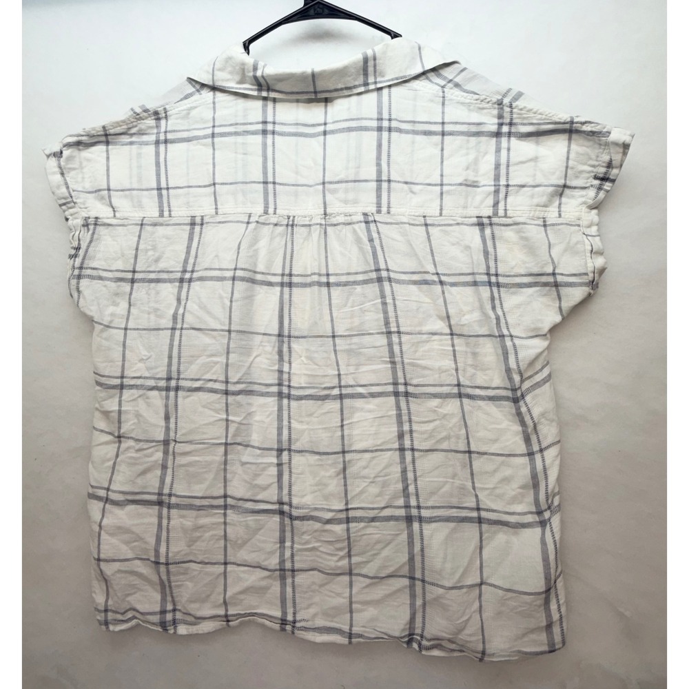 Patagonia Womens Lightweight A/C Shirt White Blue Plaid Cotton Hemp STY52960 M - Picture 3 of 9